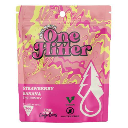 True North Collective Strawberry Banana Vegan One Hitter Gummy 200mg THC at The Fire Station - Ishpeming