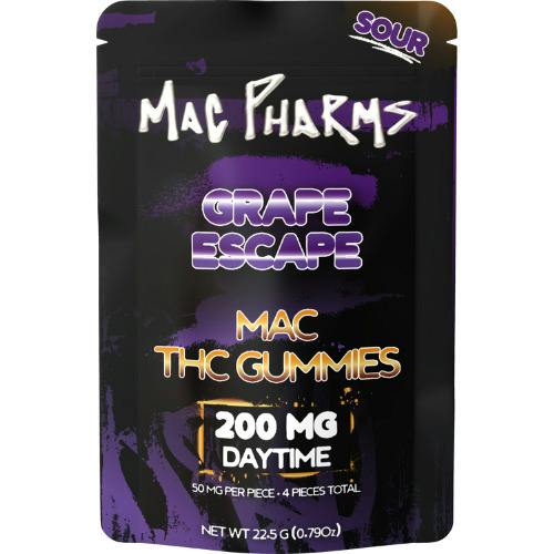 Mac Pharms Sour Grape Escape Gummies 4 Pieces 200mg THC at The Fire Station - Ishpeming