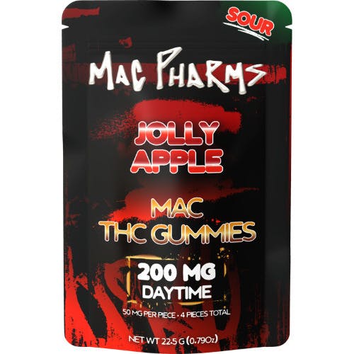 Mac Pharms Sour Jolly Apple Gummies 4 Pieces 200mg THC at The Fire Station - Ishpeming