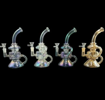 THE HIGHER PATH - MINI CURVY CHROME WATER BONG - MINI CURVY CHROME WATER BONG