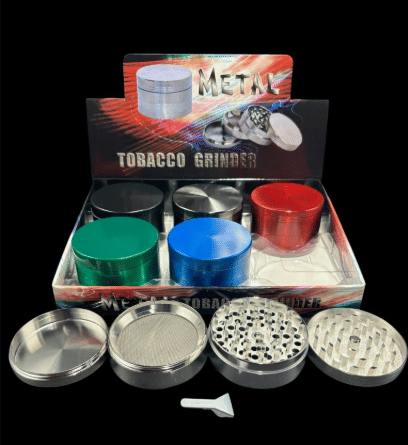 THE HIGHER PATH - XL METAL GRINDER WITH KIEF CATCHER (100mm) - LARGE METAL GRINDER WITH KIEF CATCHER