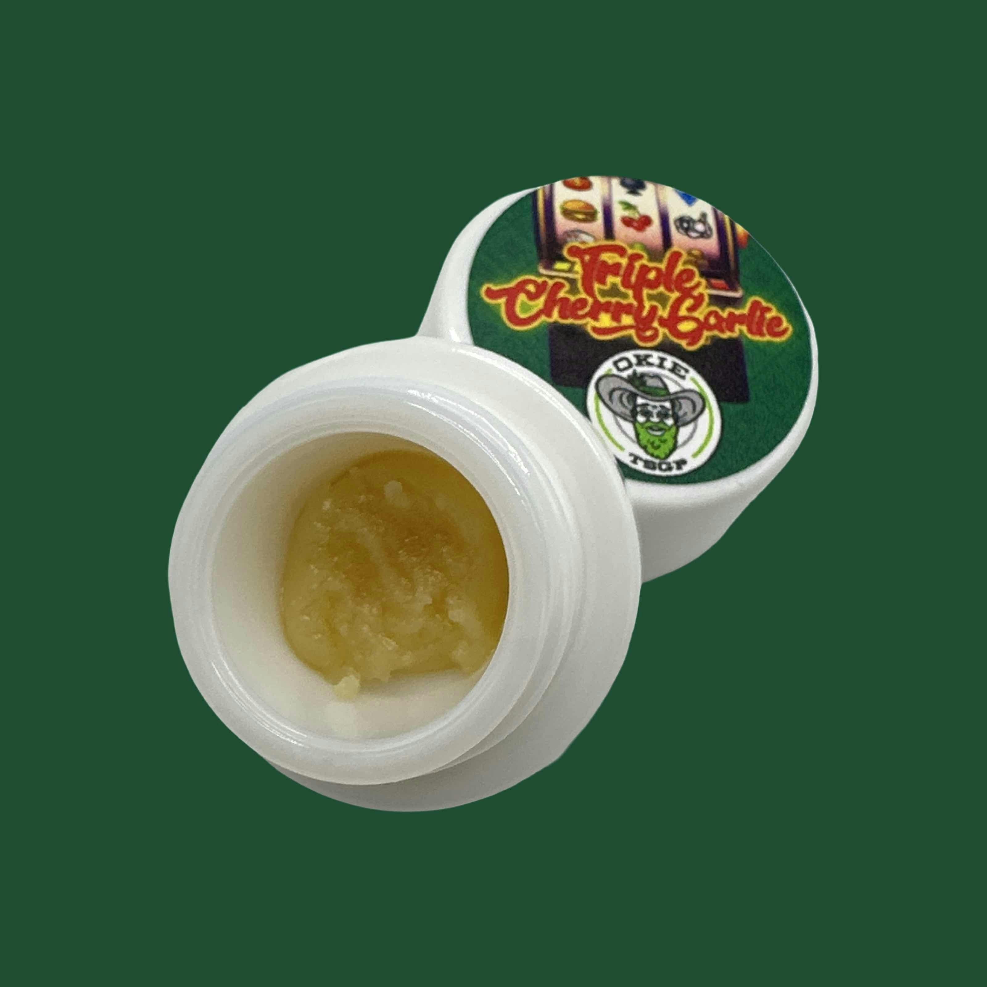 Triple Cherry Garlic - 1g - Live Hash Rosin Batter by Okie TSGP