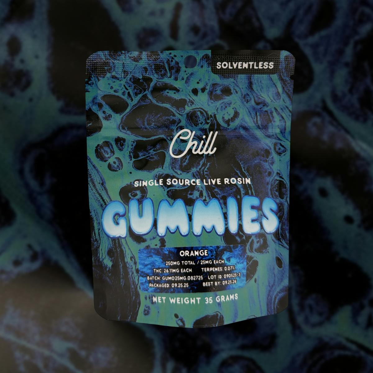 Orange Chill Live Rosin Gummies 250mg