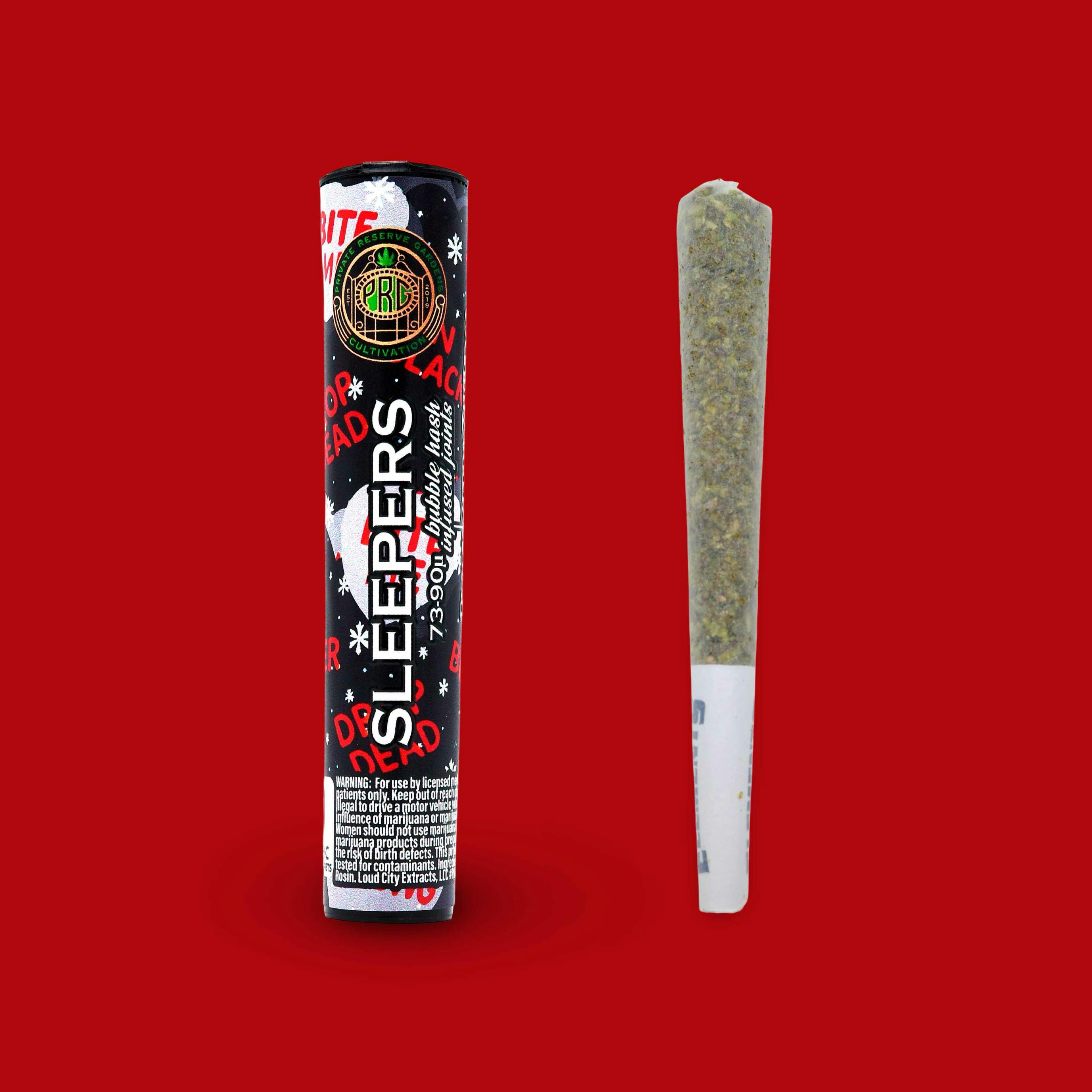 Black Valentine x Wedding Cake PRG Sleepers Bubble Hash Infused Pre Roll 1g