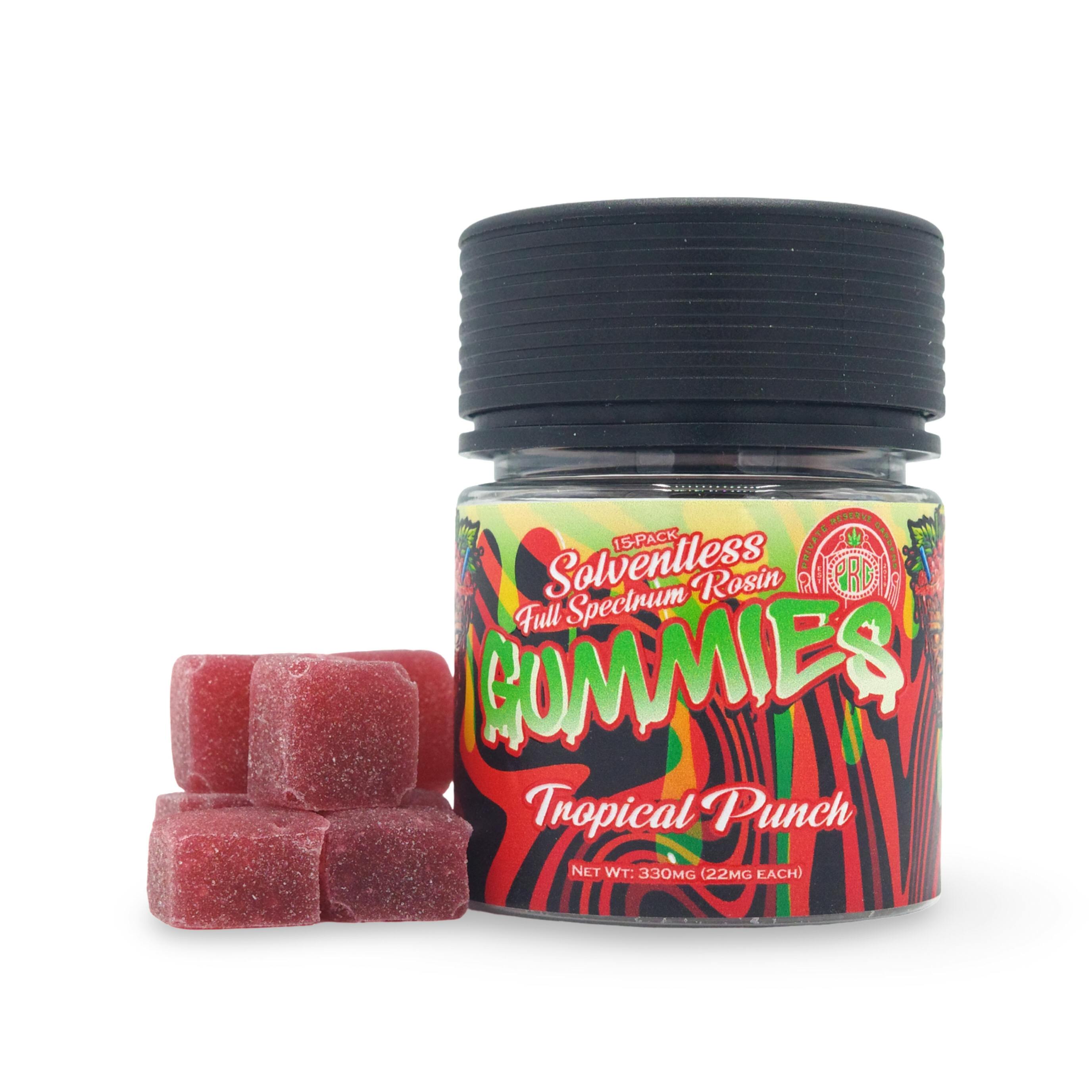 Tropical Punch PRG Solventless Live Rosin Gummies 330mg