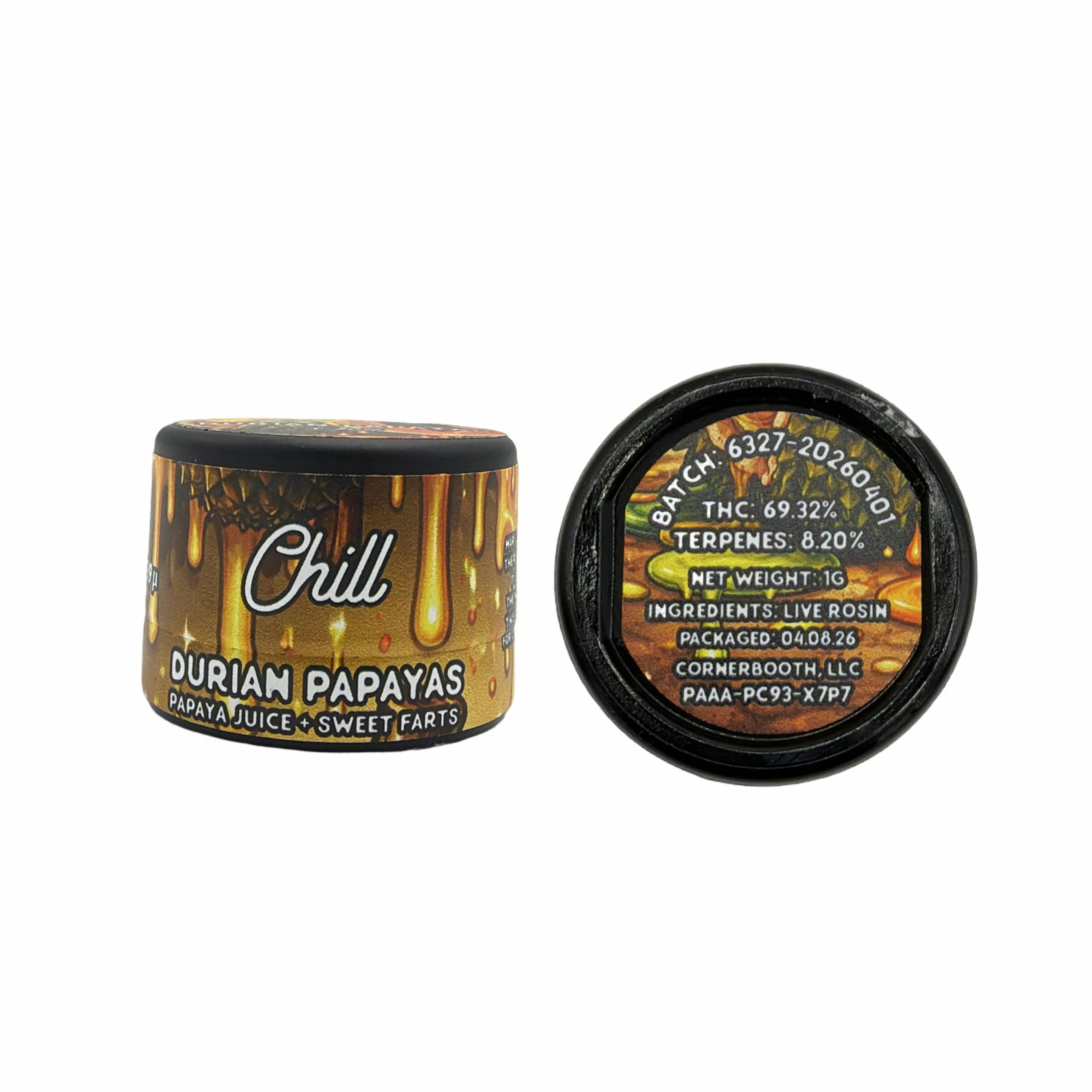 Durian Papayas CHILL Live Rosin 1g