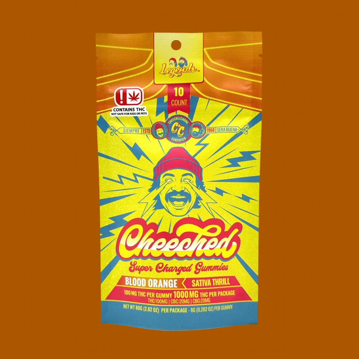 Blood Orange Sativa CBG Cheeched Cheech & Chong Edibles 2000mg
