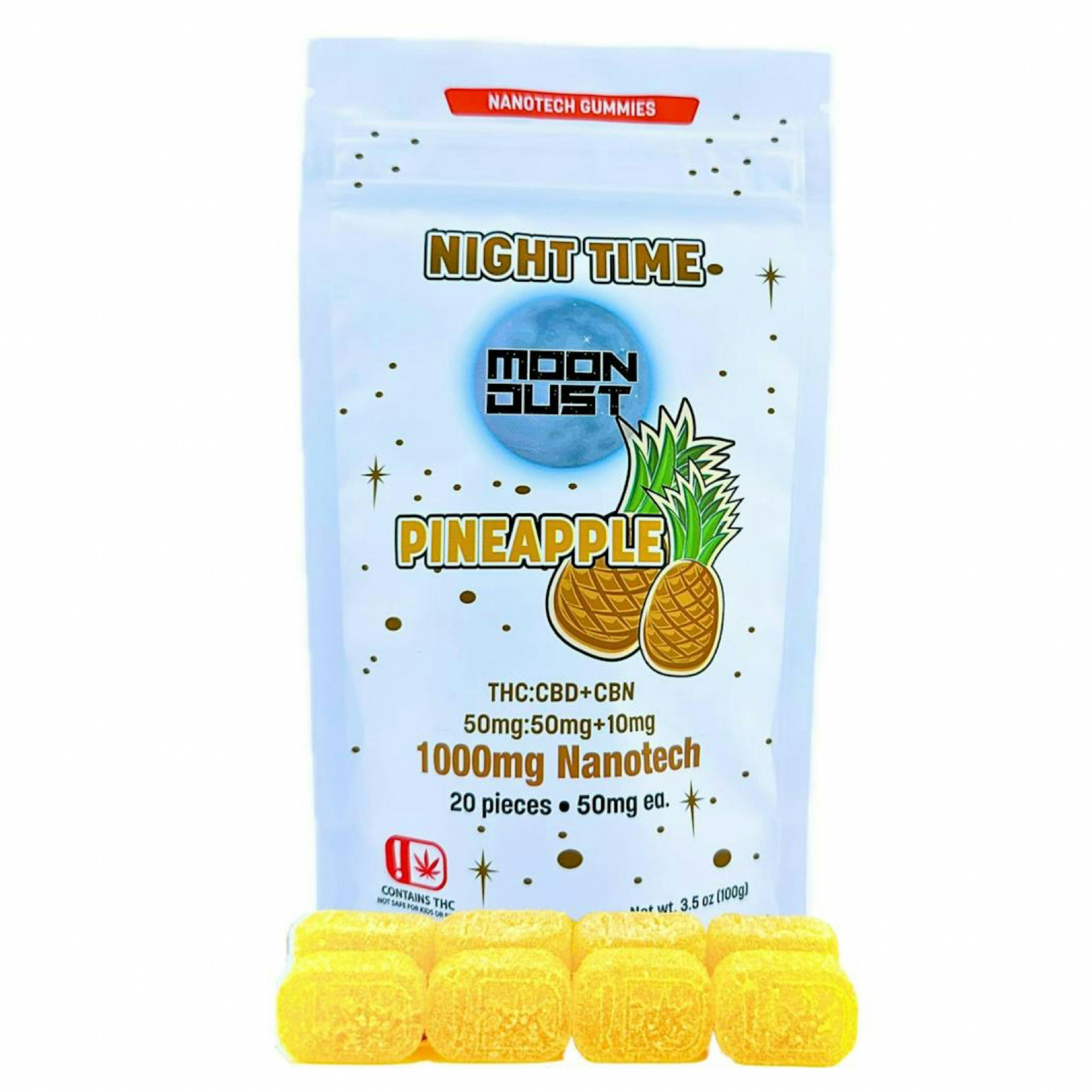 Pineapple Night Time 1:1+CBN Moon Dust Gummies 1000mg