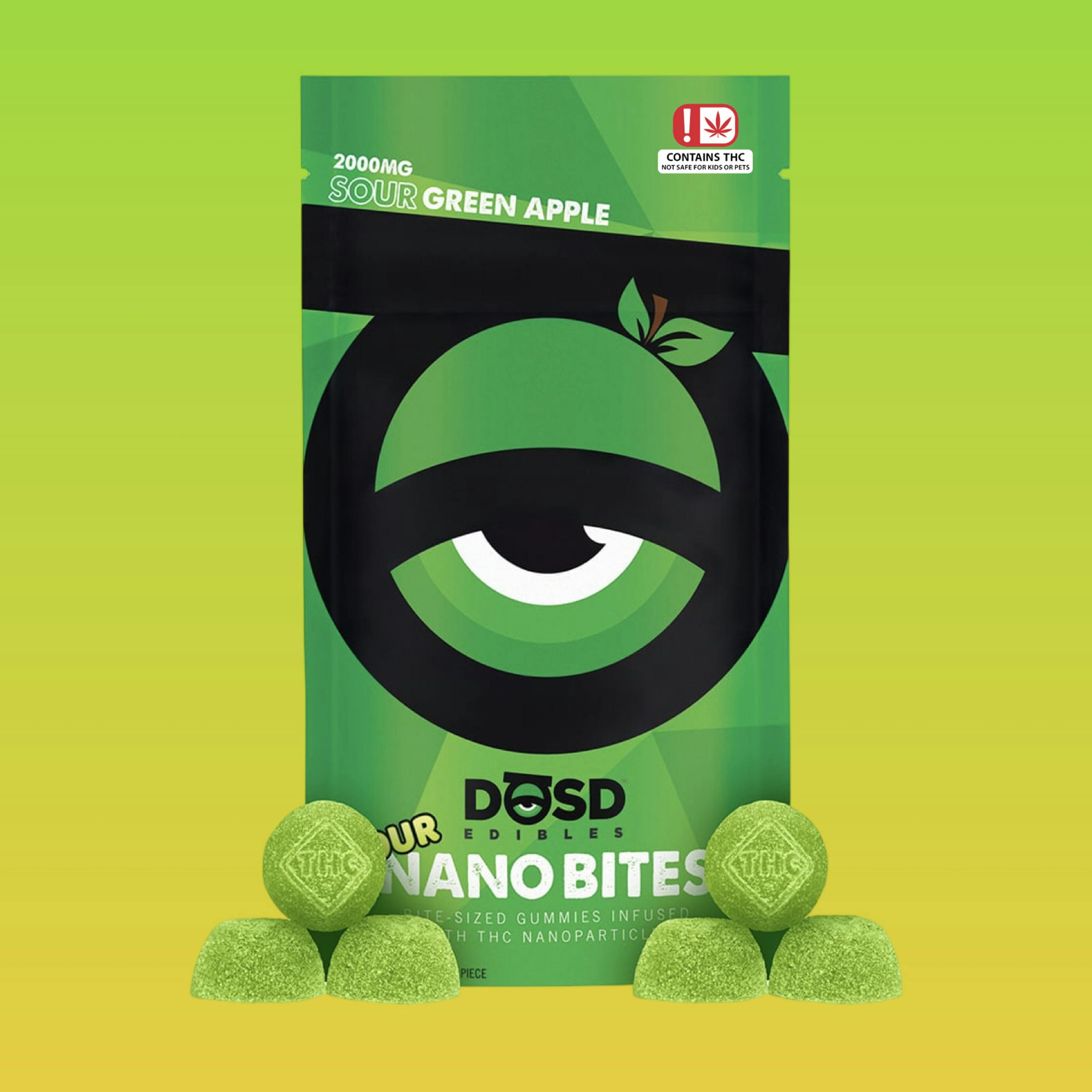 Sour Green Apple Sativa Nano DOSD Edibles 2000mg
