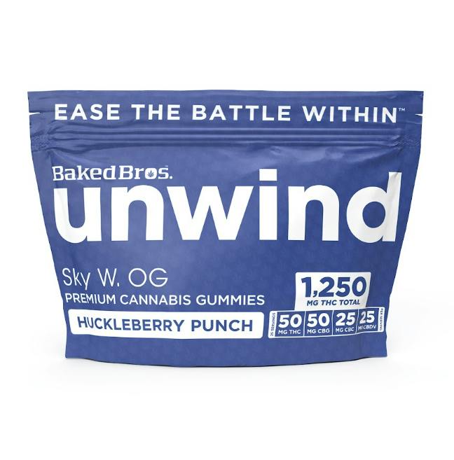 Unwind Huckleberry Punch | 2:2:1:1 THC/CBG/CBC/CBDV - 1250 mg
