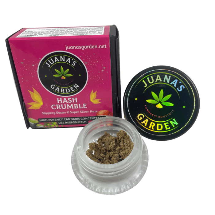 Juana’s Garden 1G Hash Crumble (Slippery Susan X Super Silver Haze) at Juana's Garden