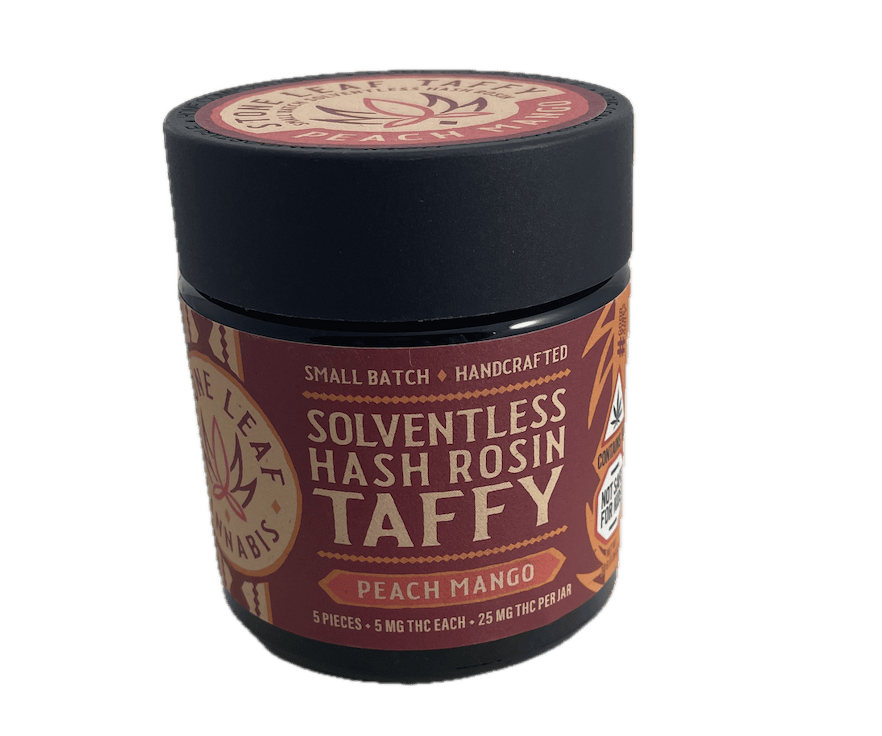 Peach Mango Hash Rosin Hand Pulled Taffy at Juana's Garden