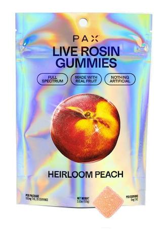 PAX Live Rosin Gummies 100mg - Hybrid Heirloom Peach