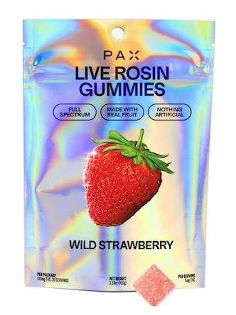 PAX Live Rosin Gummies 100mg - Hybrid Raspberry Lime