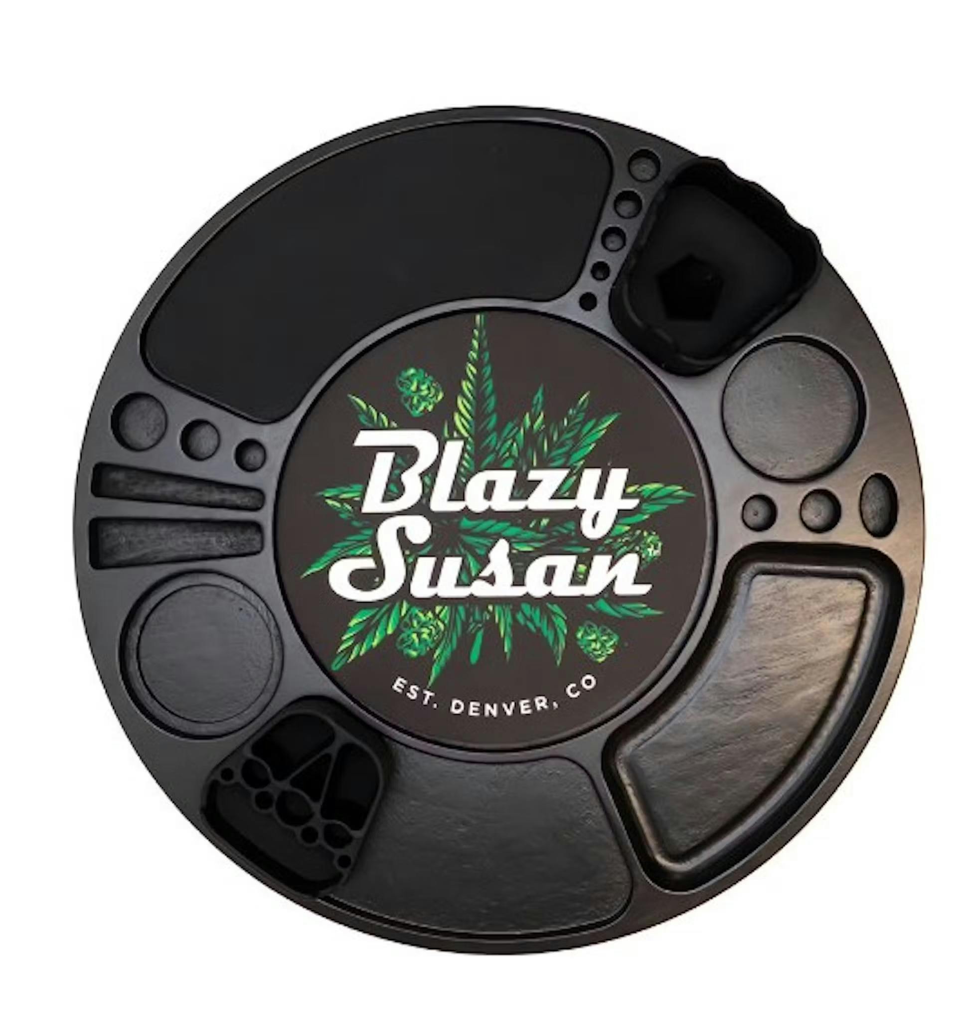 Blazy Susan Spinning Rolling Tray (Black)