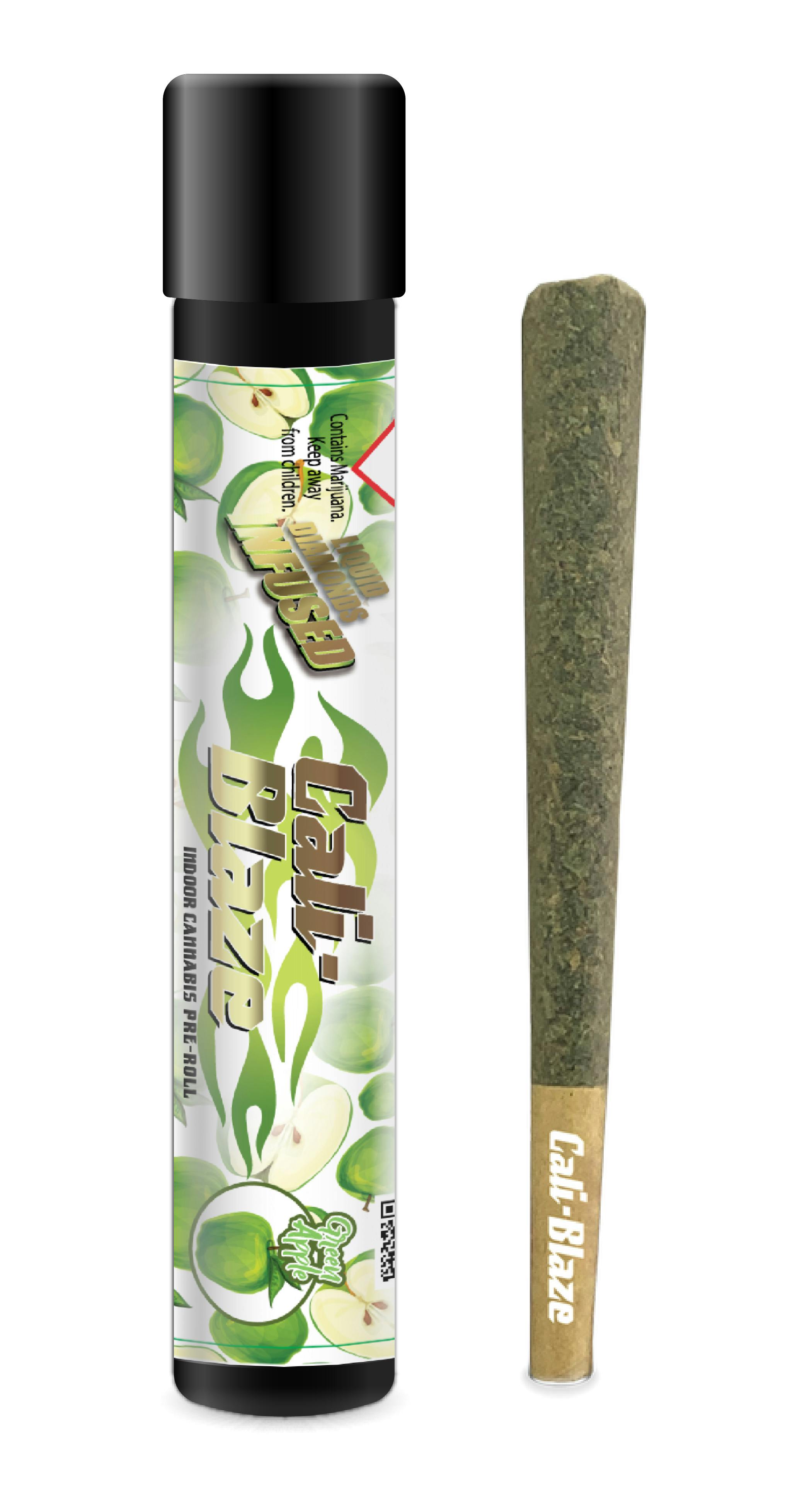 Cali Blaze Diamond Infused Joint 1.2g - Green Apple