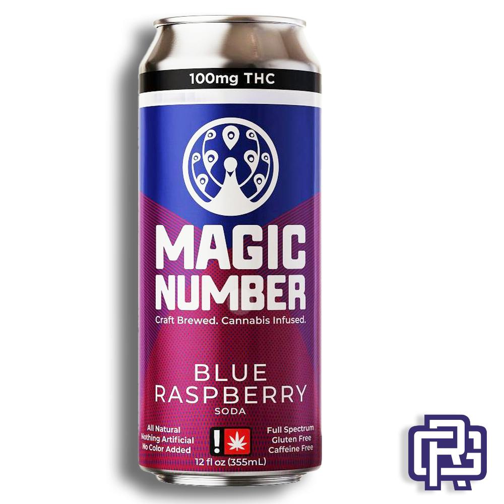 Blue Raspberry Nano Soda | 12oz 100mg (THC) | Magic Number