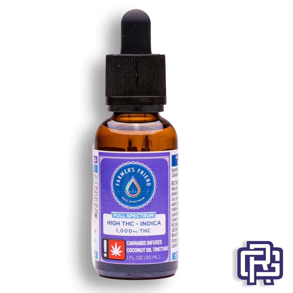 Unflavored Indica Tincture | 30mL 1000mg (THC) | Farmer's Friend