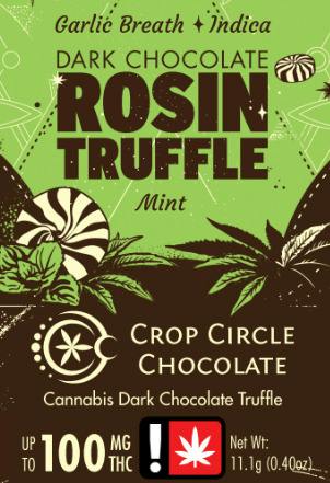 Mint Dark Chocolate Truffle | 100mg (THC) (Live Hash Rosin) | Crop Circle Chocolate