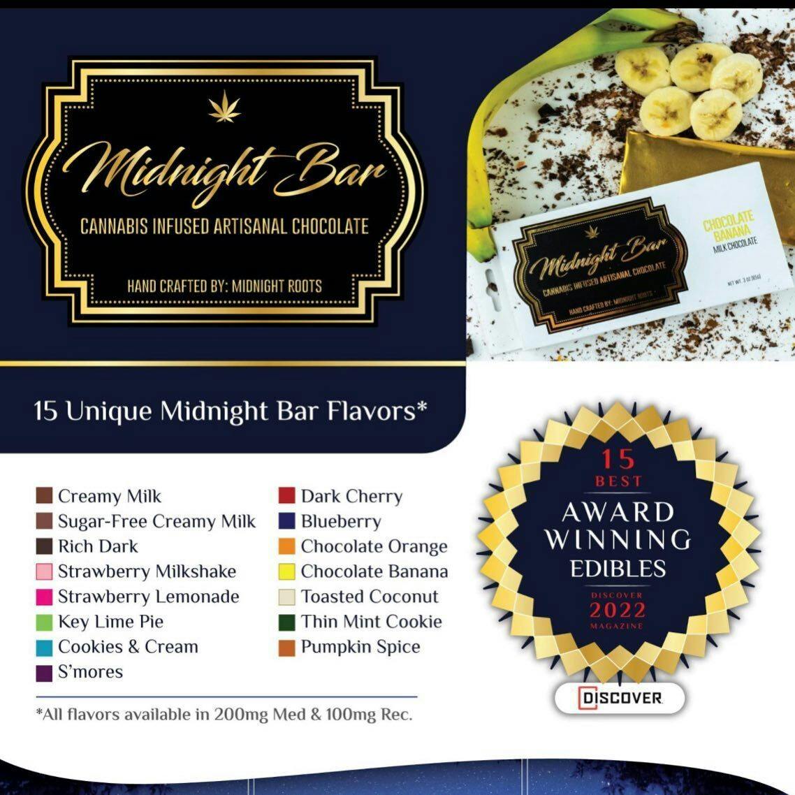 Midnight Bar | Cherry RSO Dark Chocolate | 200mg by Midnight Roots