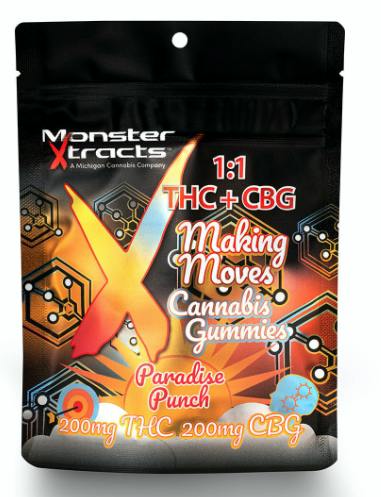 Paradise Punch 200mg CBG 200mg THC Infused Gummies