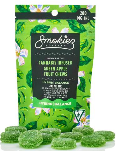 SWEET GREEN APPLE (HYBRID) | SMOKIEZ | FRUIT CHEWS | 20mg by Smokiez Edibles