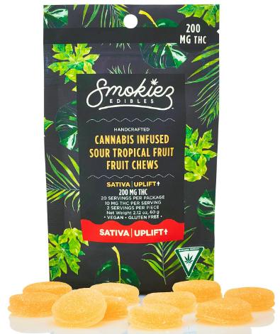 SOUR TROPICAL FRUIT (SATIVA) | SMOKIEZ | FRUIT CHEWS | 200mg by Smokiez Edibles