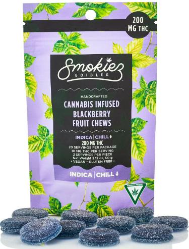 SWEET BLACKBERRY ( INDICA ) | SMOKIEZ | FRUIT CHEWS | 200mg by Smokiez Edibles