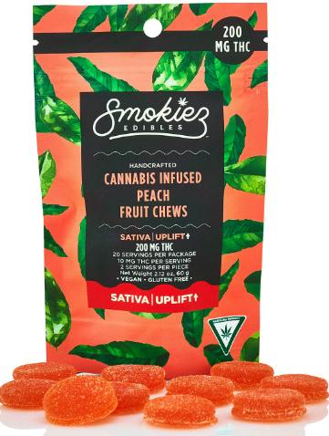 SWEET PEACH (SATIVA) | SMOKIEZ | FRUIT CHEWS | 200mg by Smokiez Edibles