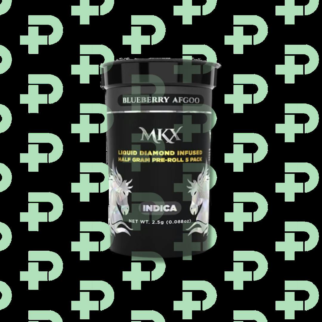 MKX 5 Pack Liquid Diamond Infused Prerolls - Blue Afgoo cannabis product