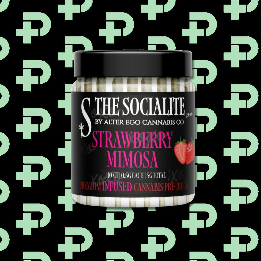 The Socialite by Alter Ego - 10 Pack Infused Preroll - Strawberry Mimosa