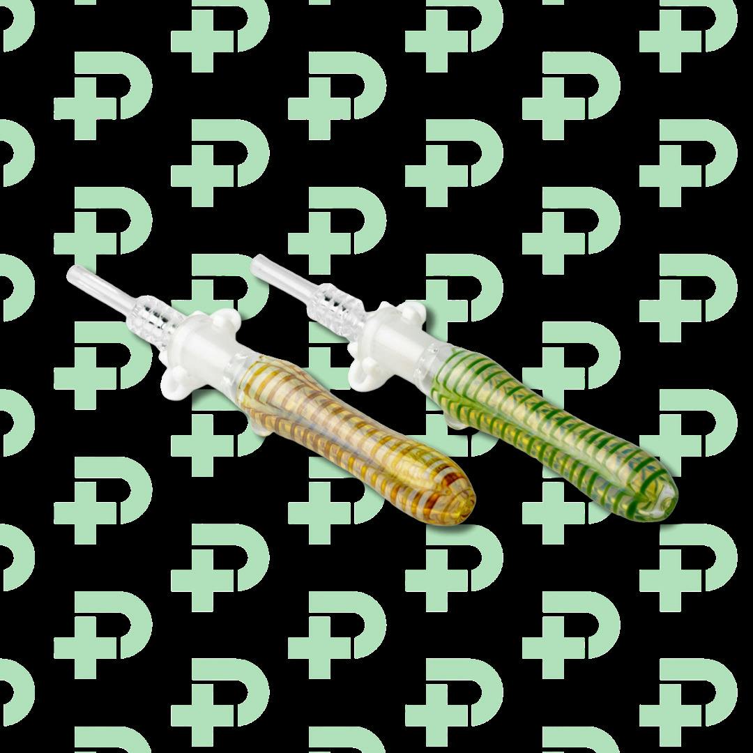 Fumed Glass Honey Straw Nectar Collector – 14mm Quartz Tip