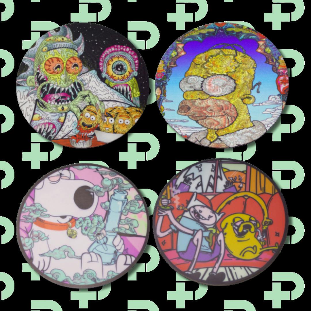 6" Round Anti-Slip Themed Dab/Mood Mat