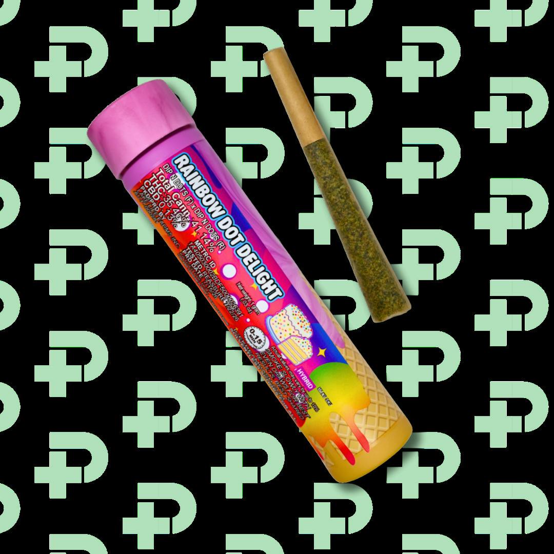 IKHCO 1g Rosin Infused Preroll - Rainbow Dot Delight