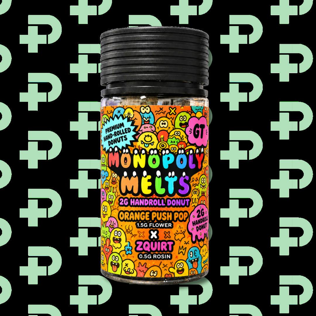 Monopoly Melts X GT - 2g Handroll Donut - Orange Push Pop x Zquirt
