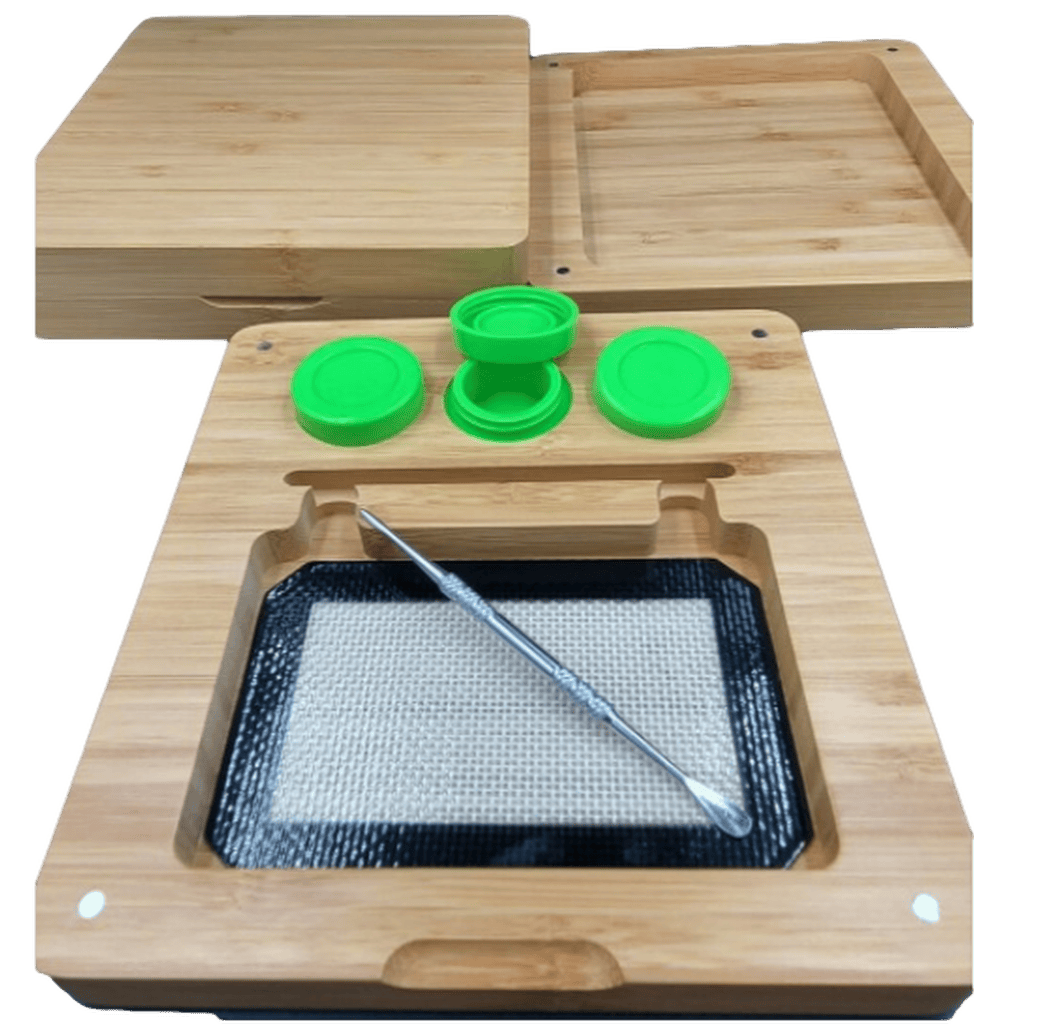 7"x7.5" Bamboo Rolling Tray Box Set