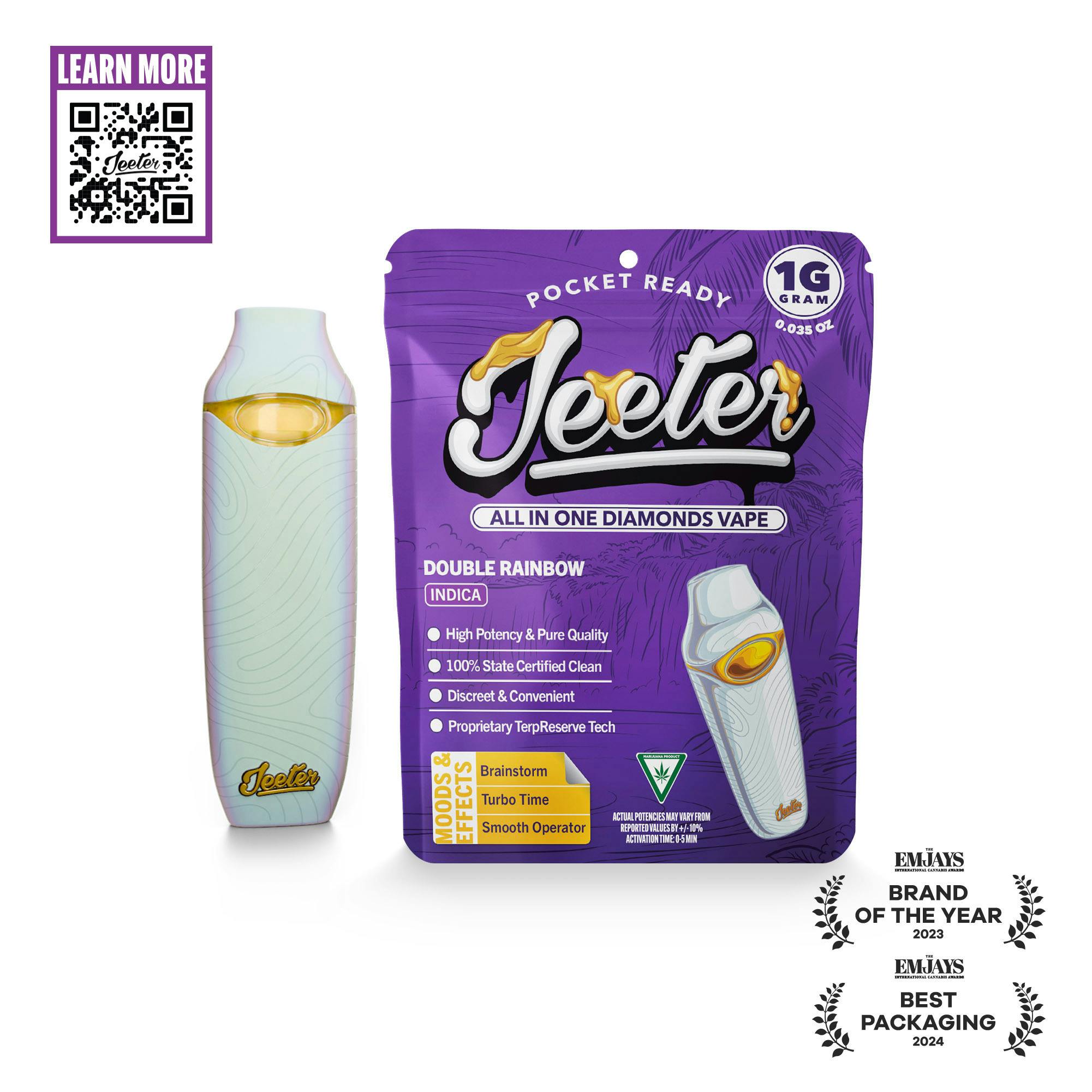 Jeeter - Disposable 1g - Double Rainbow - Indica cannabis product