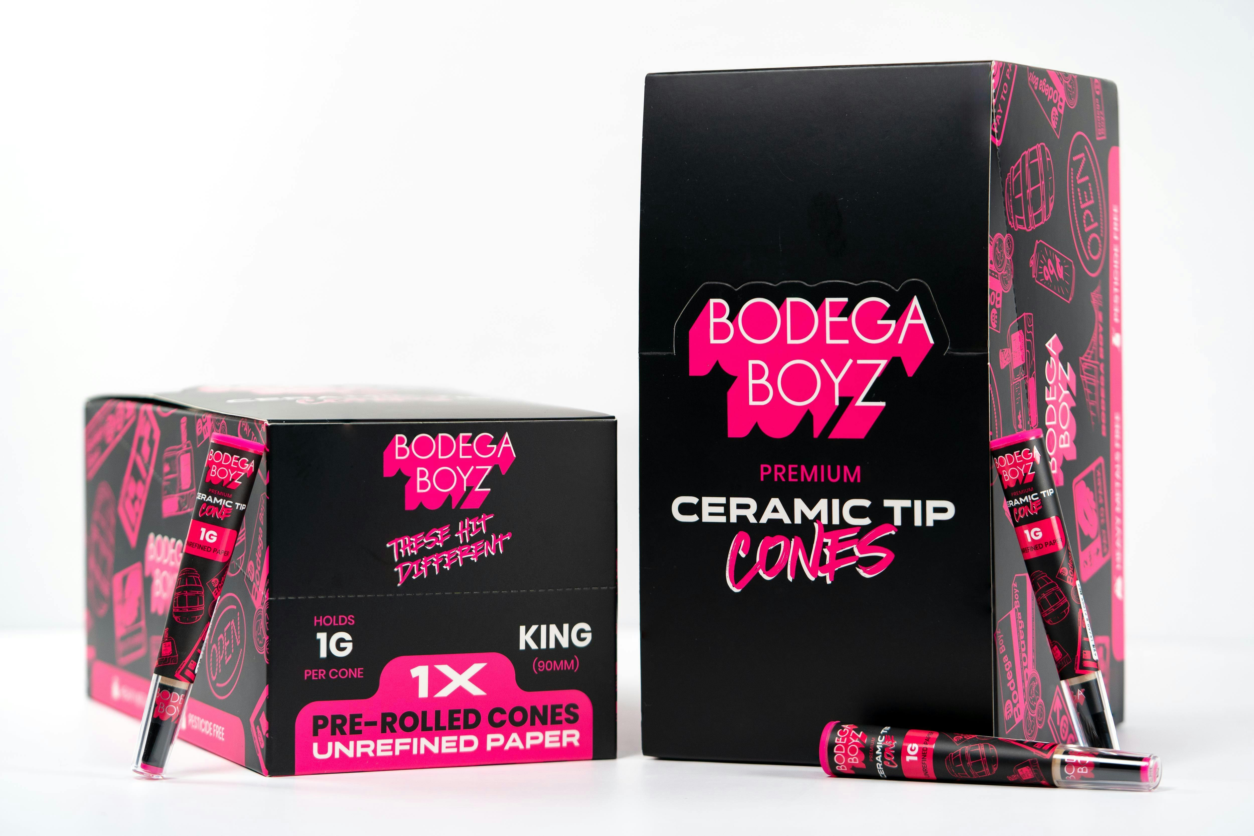 Bodega Boyz Unrefined Paper | Premium Cones with Ceramic Tip | King 1G | 90mm | 3pk