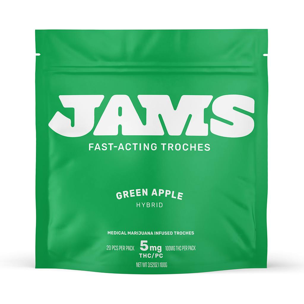 JAMS Green Apple Fast-Acting Troches 5mg ea | 20-Pack