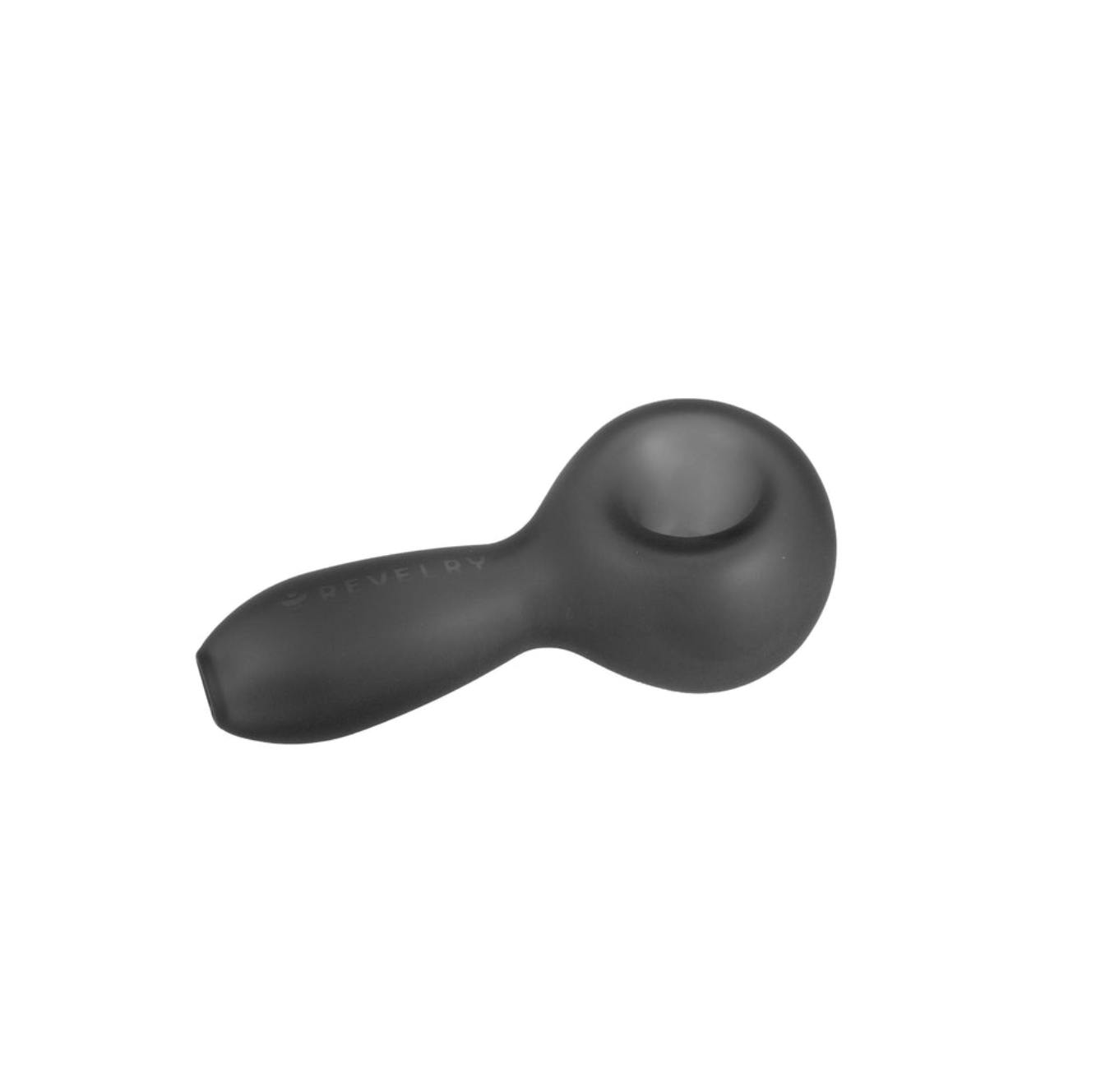 3.25" BLACK GLASS SPOON PIPE
