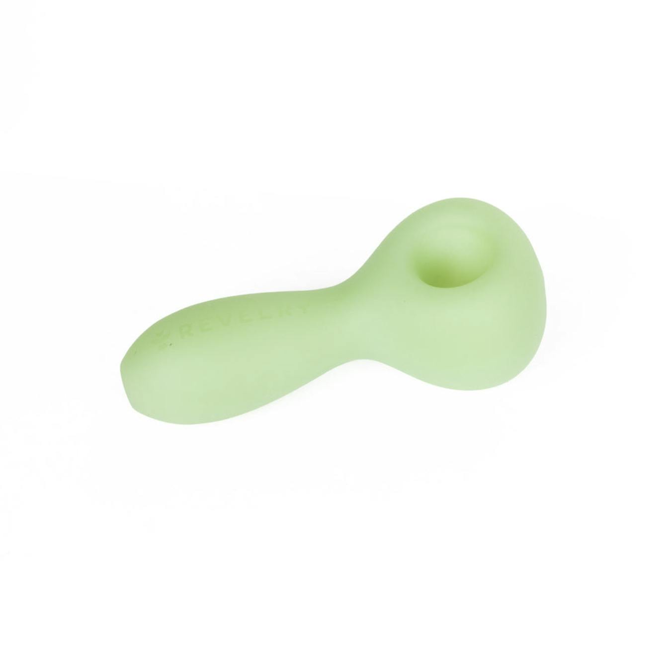 SEA FOAM GREEN GLASS SPOON PIPE
