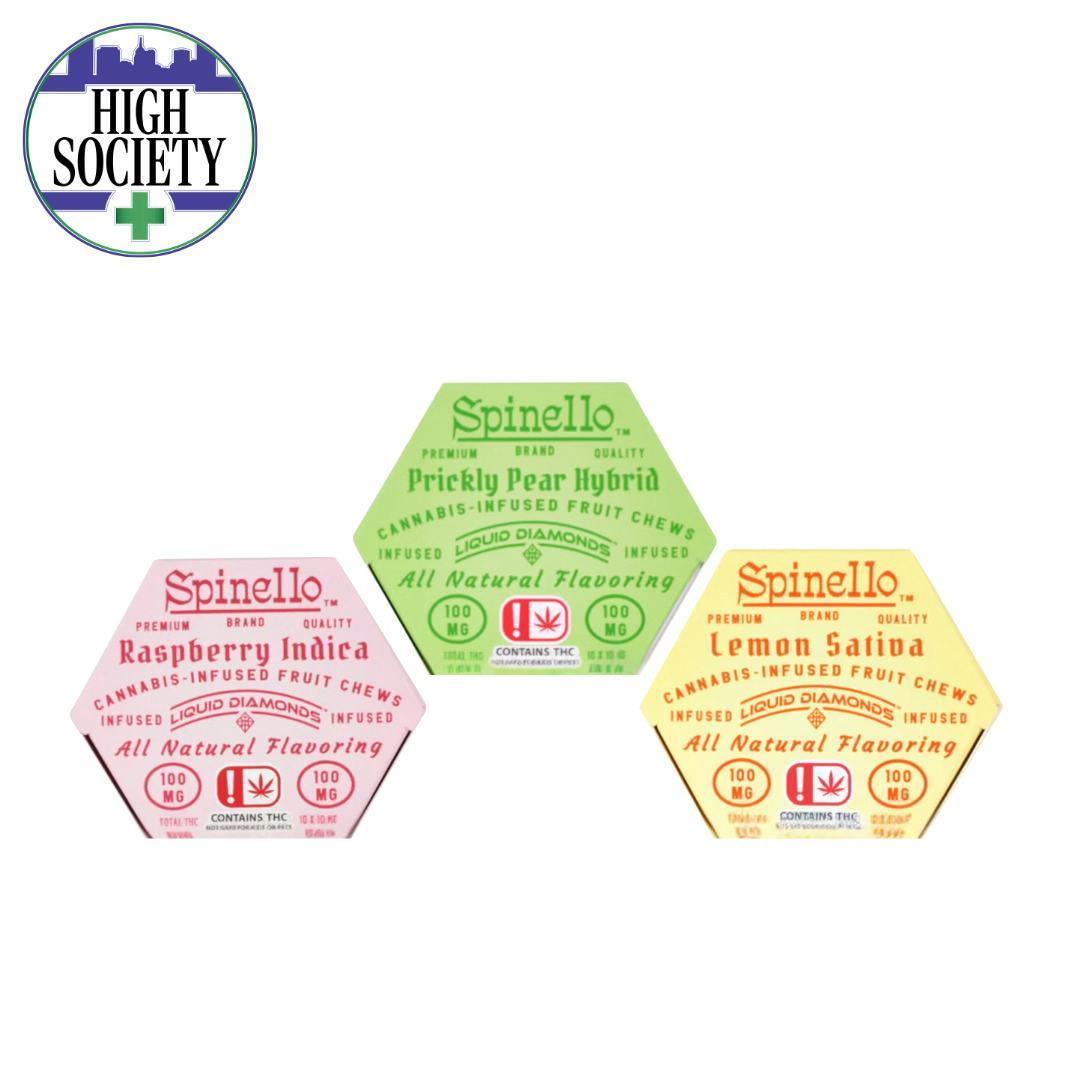 Spinello Liquid Diamonds Gummies 1000mg - Raspberry (Indica)