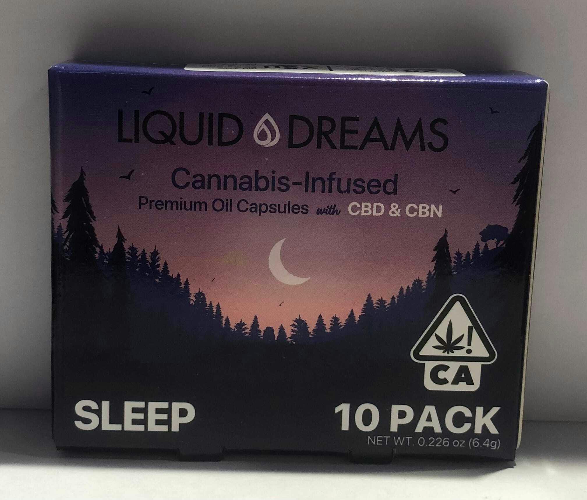 LIQUID DREAMS SLEEP — LIQUID DREAMS SLEEP CAPSULES 25MG 10PK