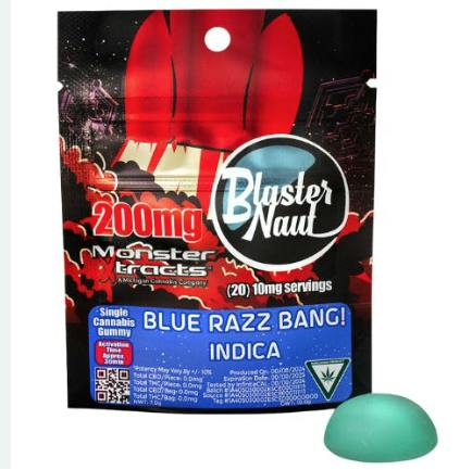 Blue Raspberry 200mg THC Infused Gummies