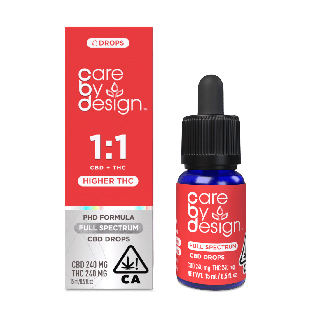 CARE BY DESIGN - CBD TINCTURE - 1:1 CBD X HIGHER FULL SPECTRUM DROPS - 15ML