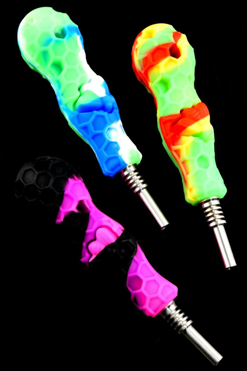 Small Multicolor Silicone Dab Straw