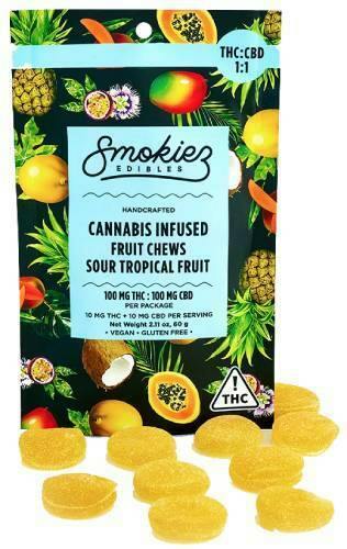 SOUR TROPICAL 1:1 CBD GUMMIES 10PK