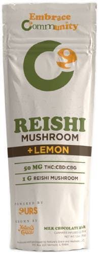 REISHI MUSHROOM LEMON MILK CHOCOLATE BAR 1:1:1 THC:CBD:CBG