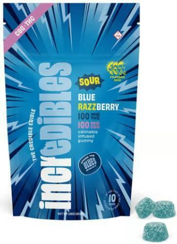 SOUR BLUE RAZZBERRY 1:1 CBG GUMMIES 10PK