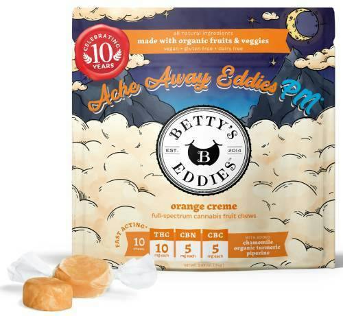 ACHE AWAY EDDIES PM ORANGE CREME 2:1:1 CBC:CBN 10PK FAST ACTING FRUIT CHEWS